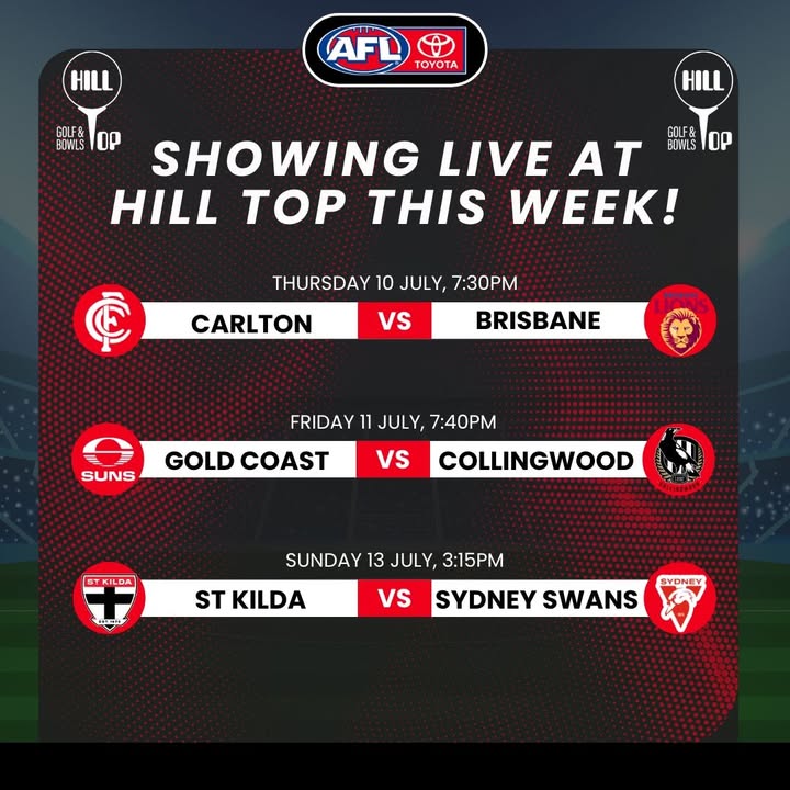 Featured image for “Live Footy Action: AFL Games at Hill Top Golf Club”