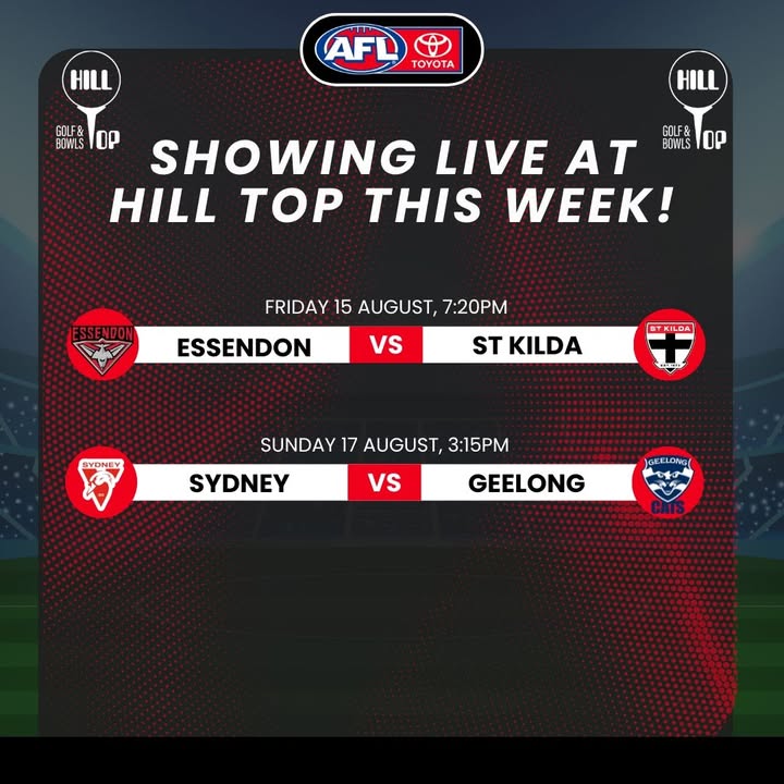 Featured image for “Ultimate Footy Hangout: Live AFL Action at Hill Top Golf Club”