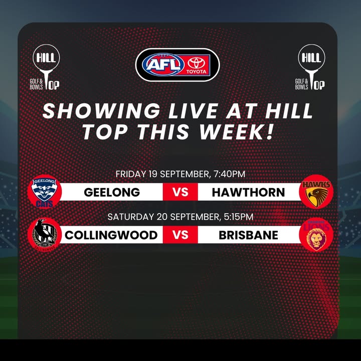 Featured image for “Live AFL Preliminary Finals at Hill Top: Enjoy the Action with Family & Friends”