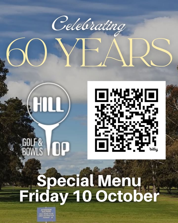 Featured image for “60th Anniversary Celebration: Special Menu & Live Music at Hill Top Golf Club”