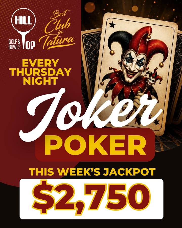 Featured image for “Joker Poker Jackpot Hits $2,750 at Hill Top Golf Club”
