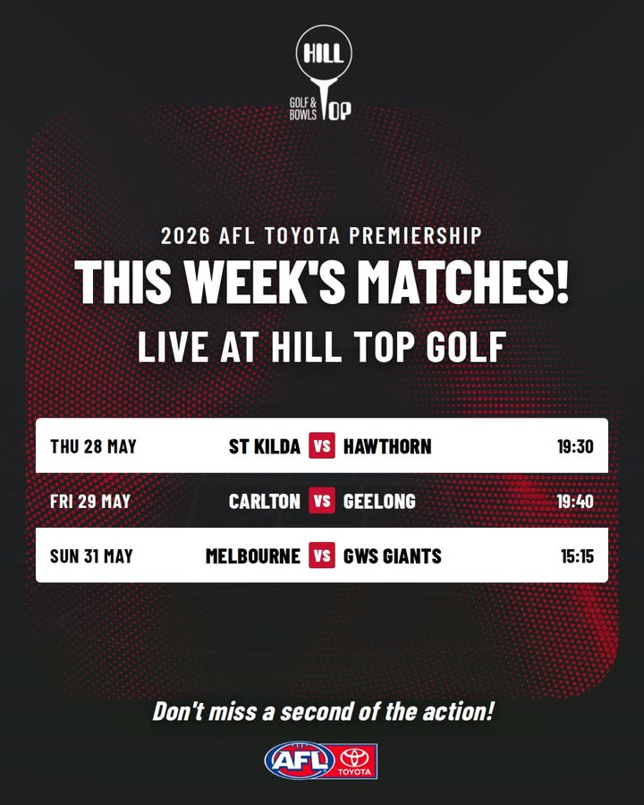 Featured image for “Watch AFL Live at Hill Top Golf Club This Week”