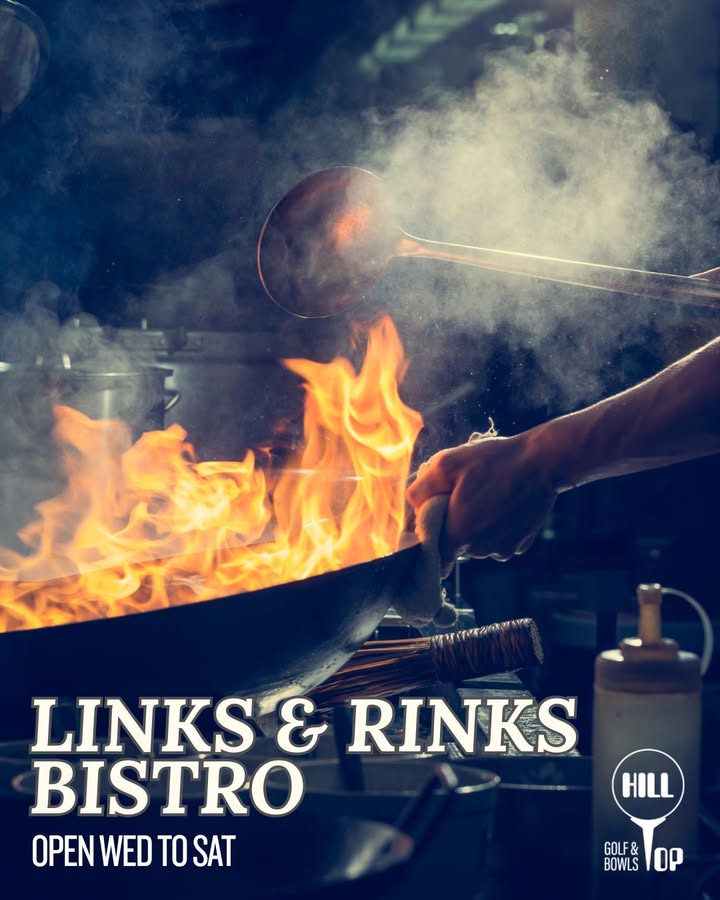 Featured image for “Links & Rinks Bistro Open Wed to Sat at Hill Top Golf Club”