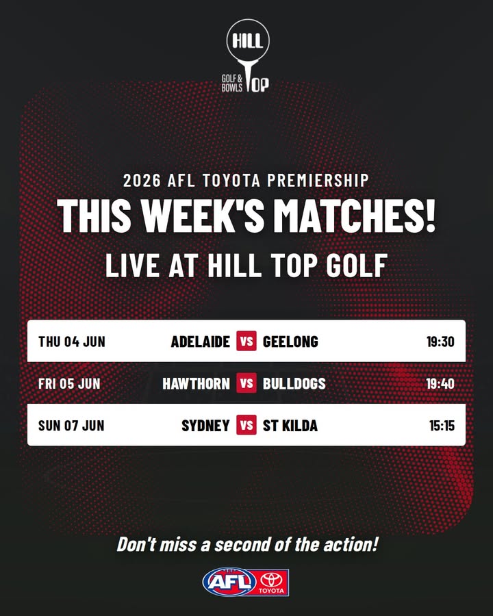Featured image for “Watch AFL Live at Hill Top Golf Club This Week”