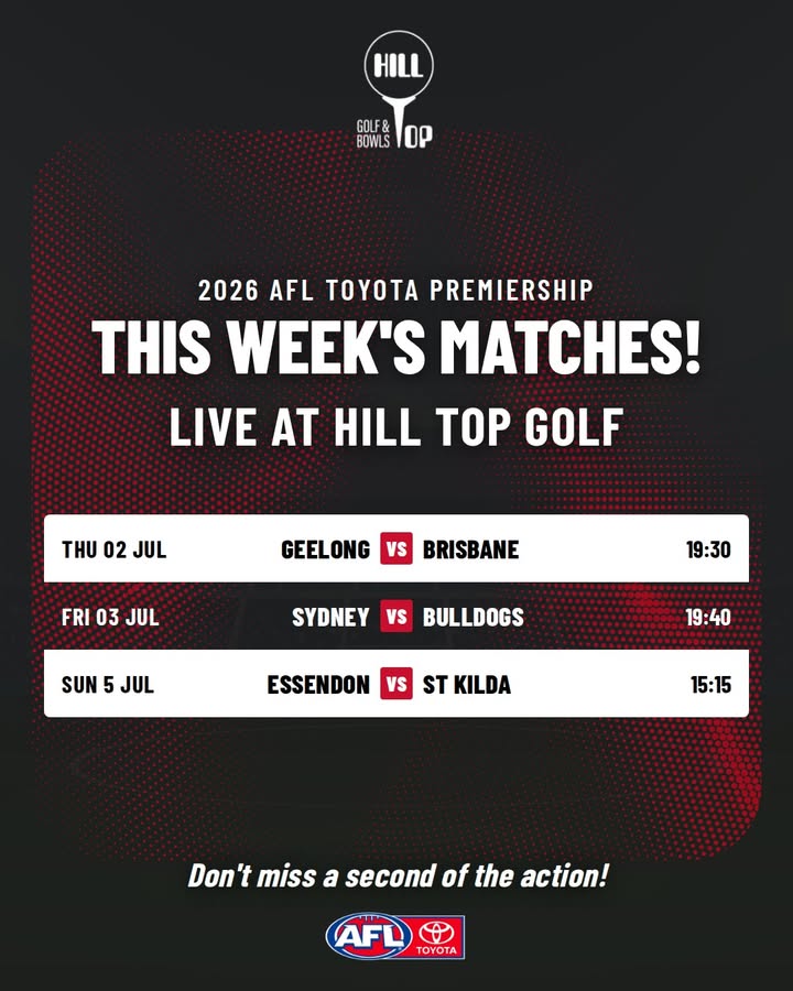 Featured image for “Watch AFL Live at Hill Top Golf Club This Week”