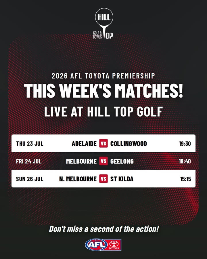 Featured image for “Watch AFL Live at Hill Top Golf Club This Week”