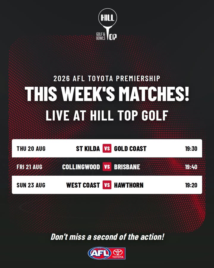 Featured image for “Watch AFL Live This Week at Hill Top Golf Club”